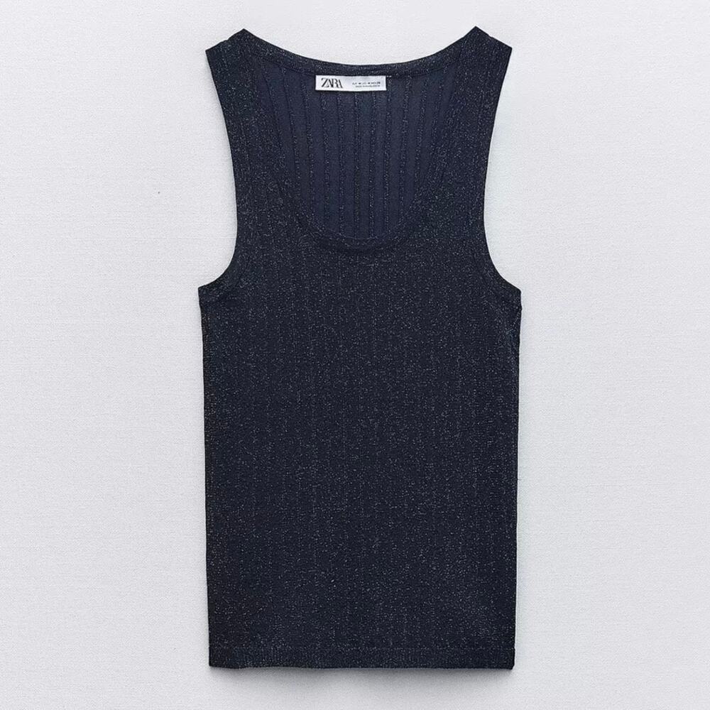Zara Ribbed Tank with Metallic Thread